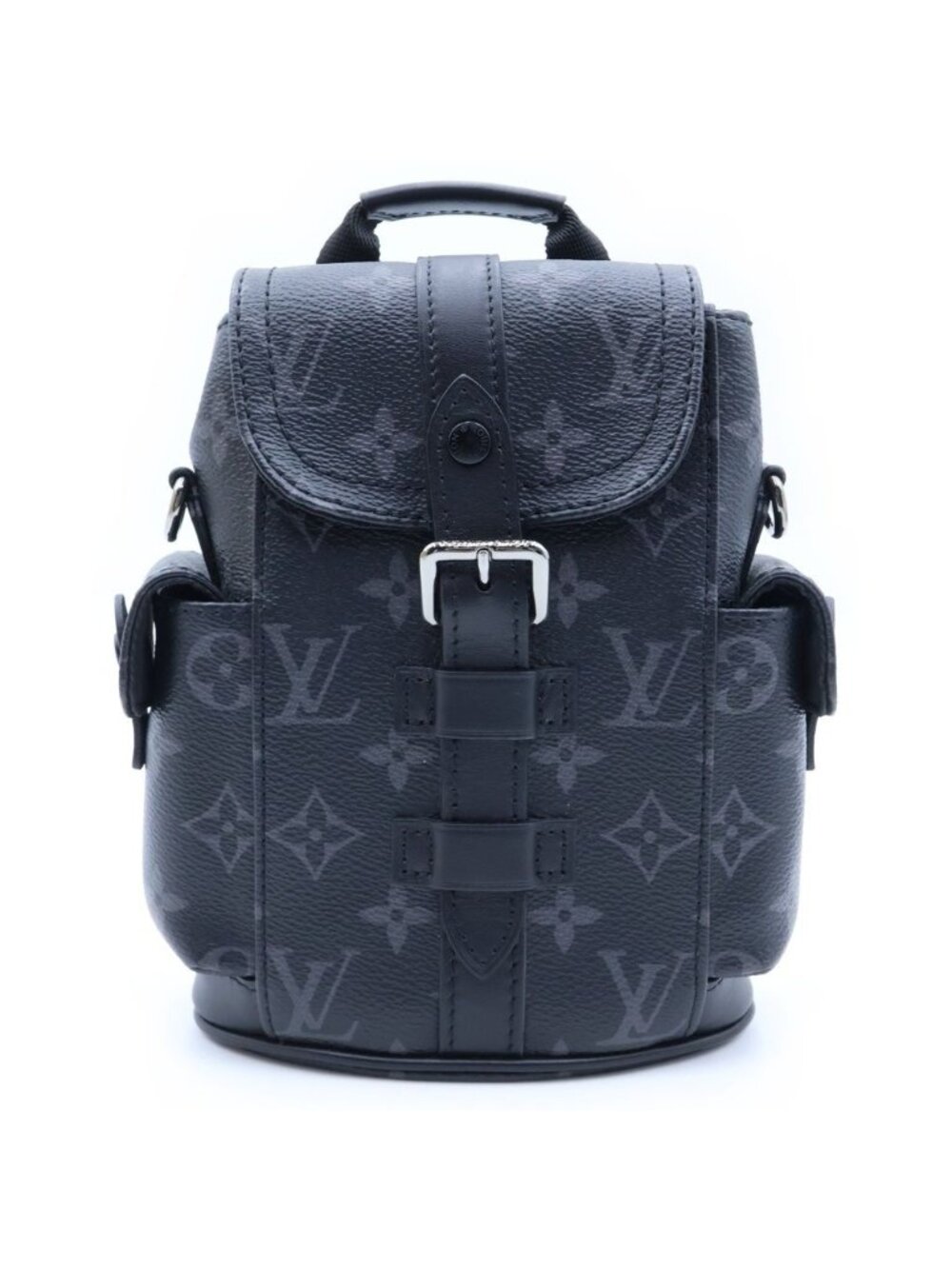 Louis Vuitton Monogram Eclipse Nano Christopher Shoulder Bag Black Leather